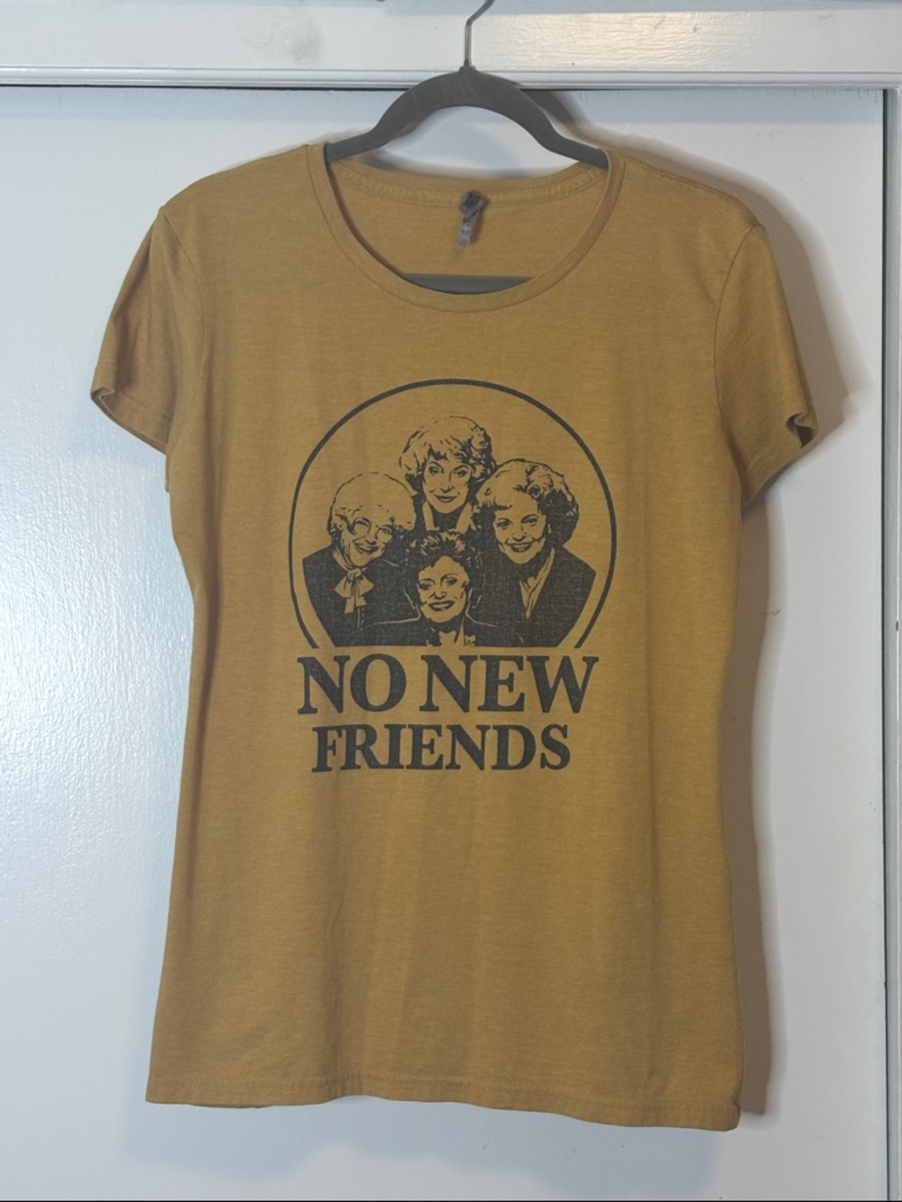 No New Friends Graphic Tee - Mustard Short Sleeve